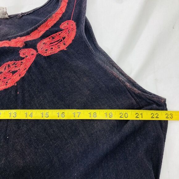 Laddi Vtg Dress Long Maxi Paisley Black One Size Indian Beach - Picture 7 of 11